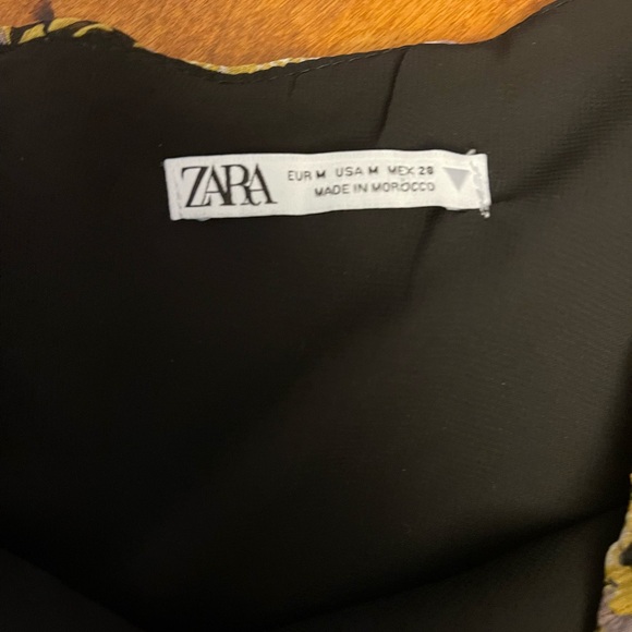 ZARA Floral One Shoulder Rouched Dress Medium - Picture 7 of 8